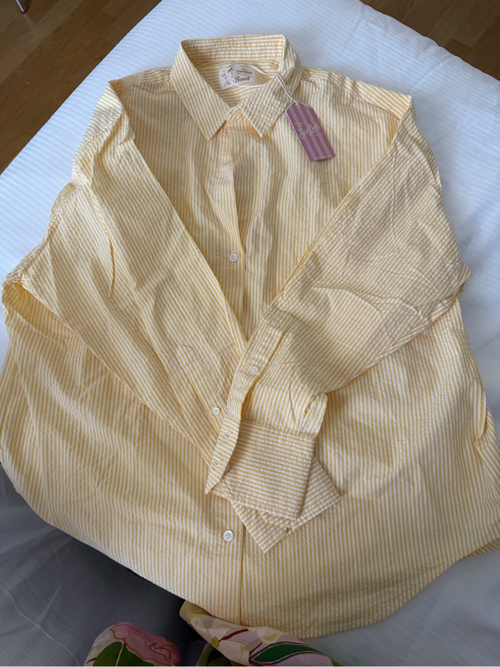 MC2 Saint Barth Yellow and White Striped Button-Down Shirt